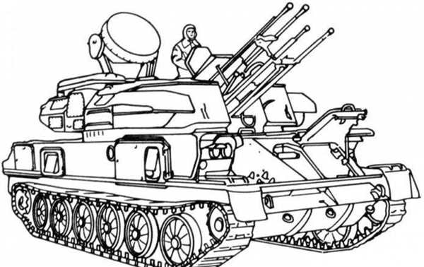 Раскраска Войной Танк для Детей