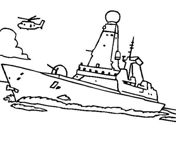 Военные корабли. Раскраска