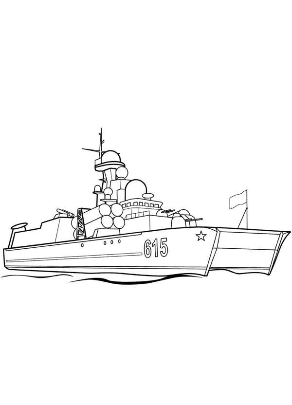 Военный корабль рисунок
