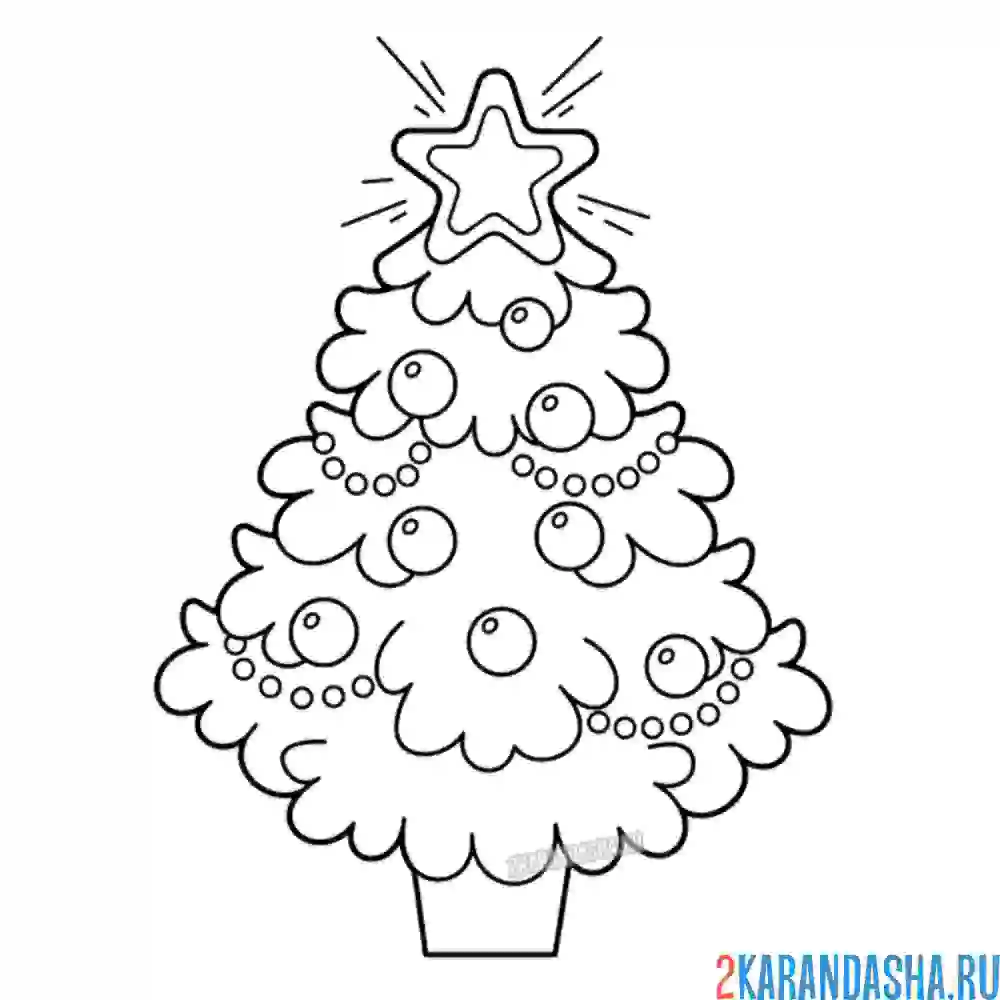 Новогодняя елка раскраска