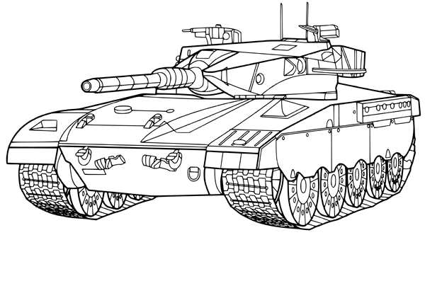 Картинка танка раскраска