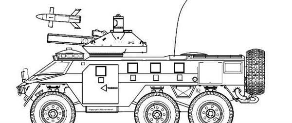 Раскраска Южноафриканская боевая техника Мамба