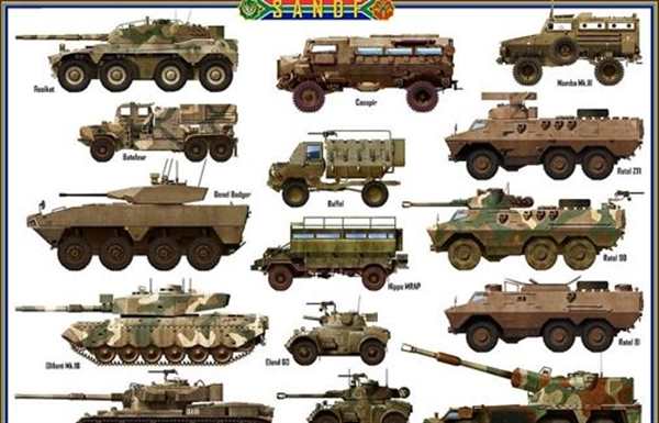 Раскраска Южноафриканская боевая техника Мамба