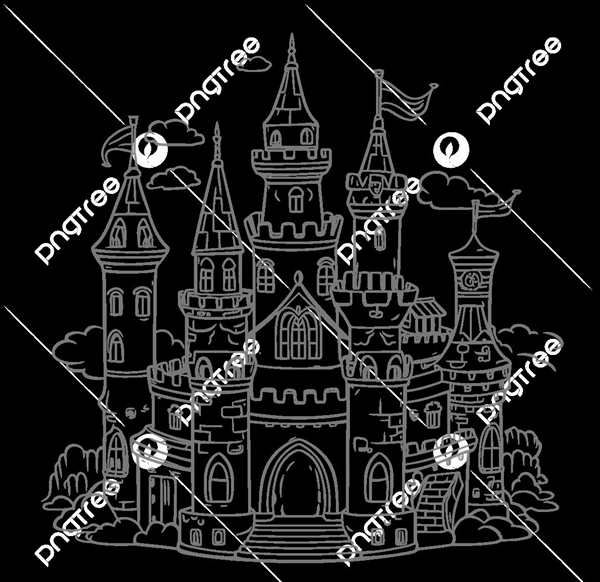 Раскраска Замок Золушки Волшебное Перо для Детей