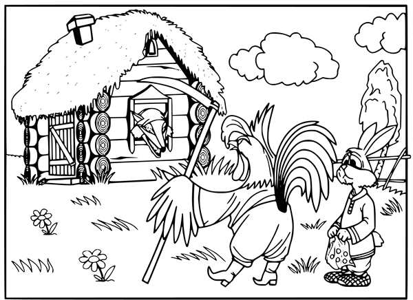 Раскраска. Заюшкина избушка