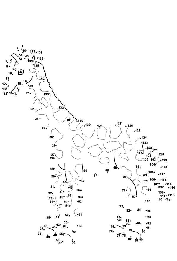 Жираф. Раскраска