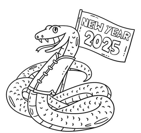 Раскраска Змея 2025 Волшебный Мир Легендарного Древнего Зверя