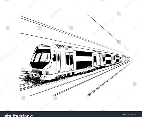Поезд метро раскраска