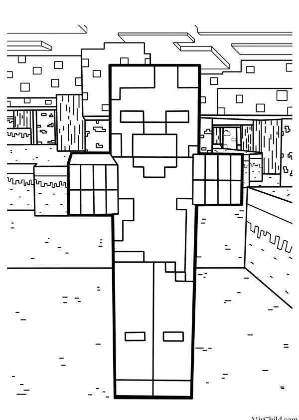 Minecraft раскраска