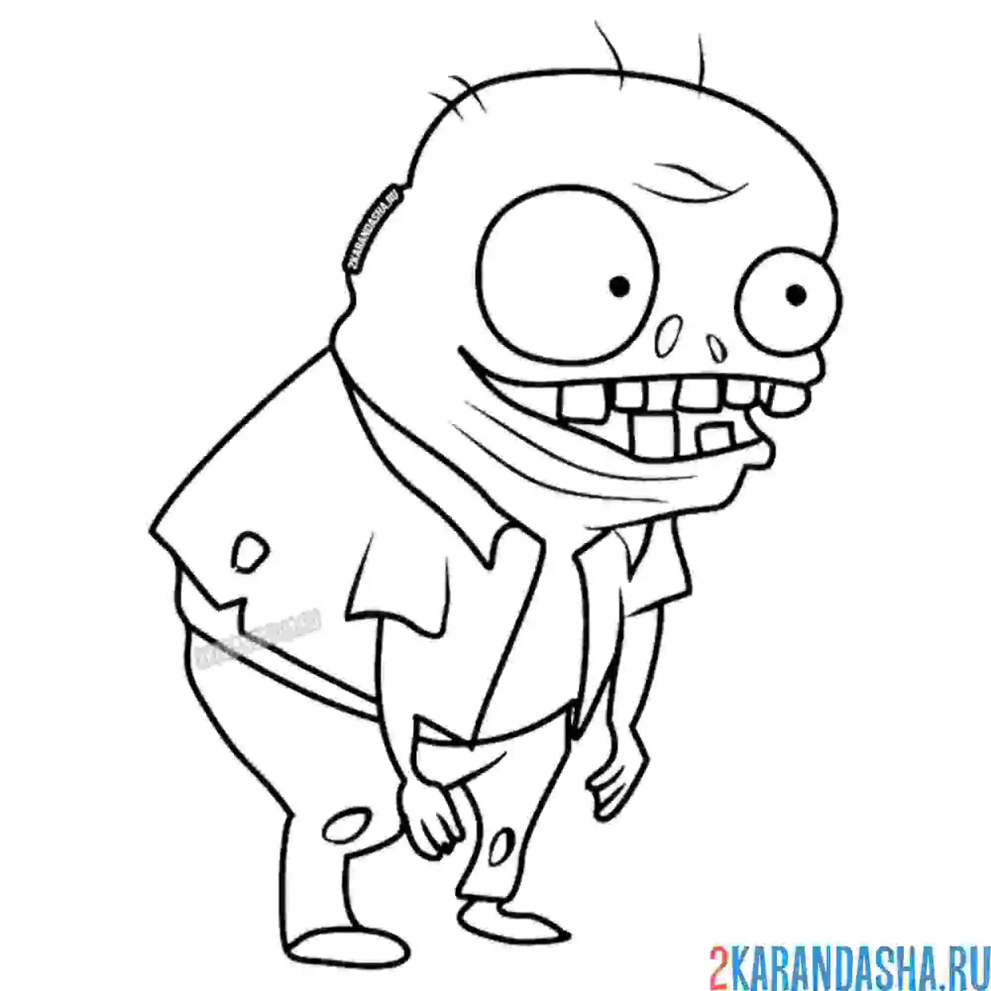 Plants vs Zombies раскраска зомби 2