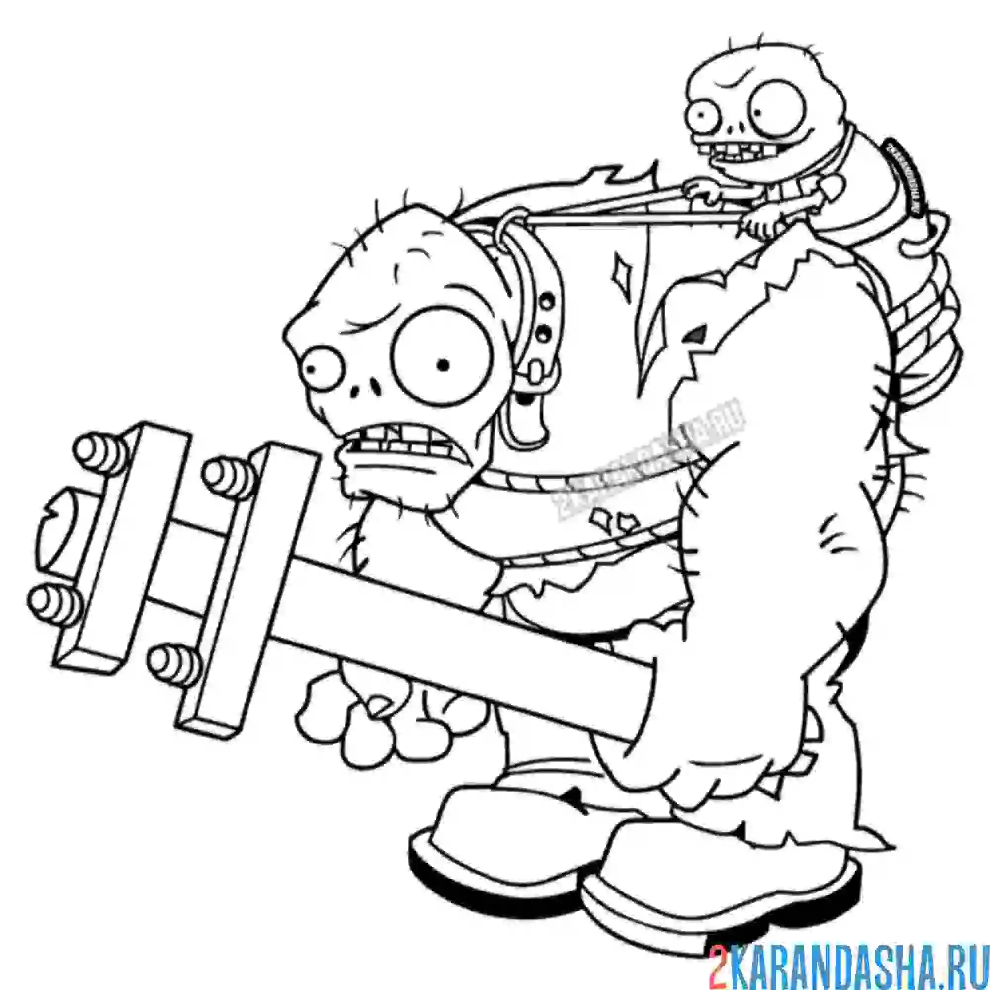 Plants vs Zombies раскраска