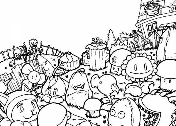 Plants vs Zombies раскраска зомби