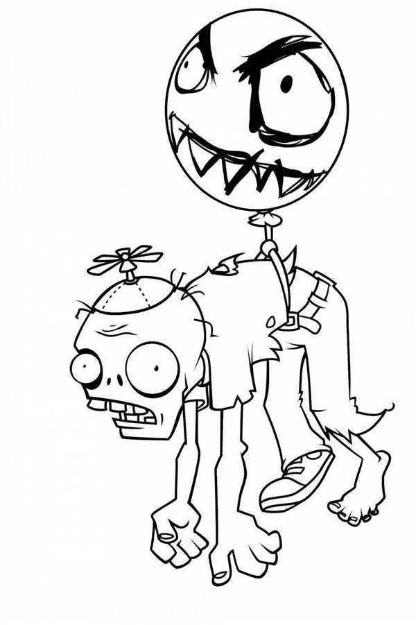 Plants vs Zombies раскраска зомби