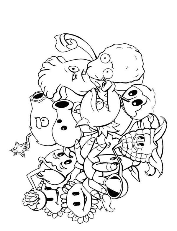 Plants vs Zombies растения раскраски