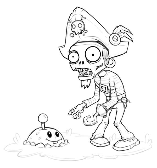 Раскраска Plants vs Zombies 2
