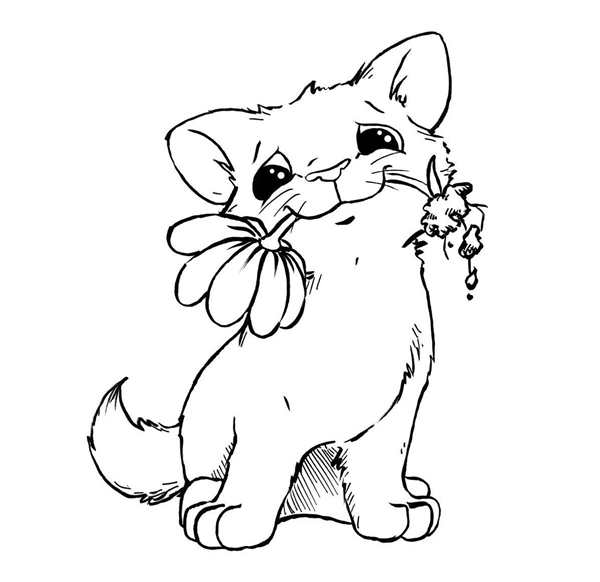 {Раскраска аниме котики}