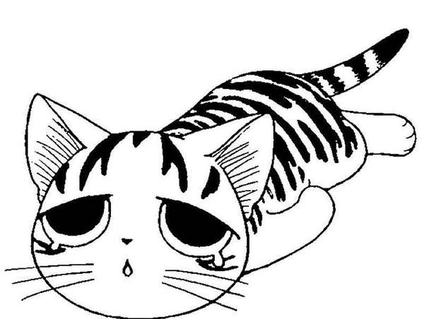 РаскраскаAnime Котёнок с Бантиком Волшебное Перо в Мире Аниме