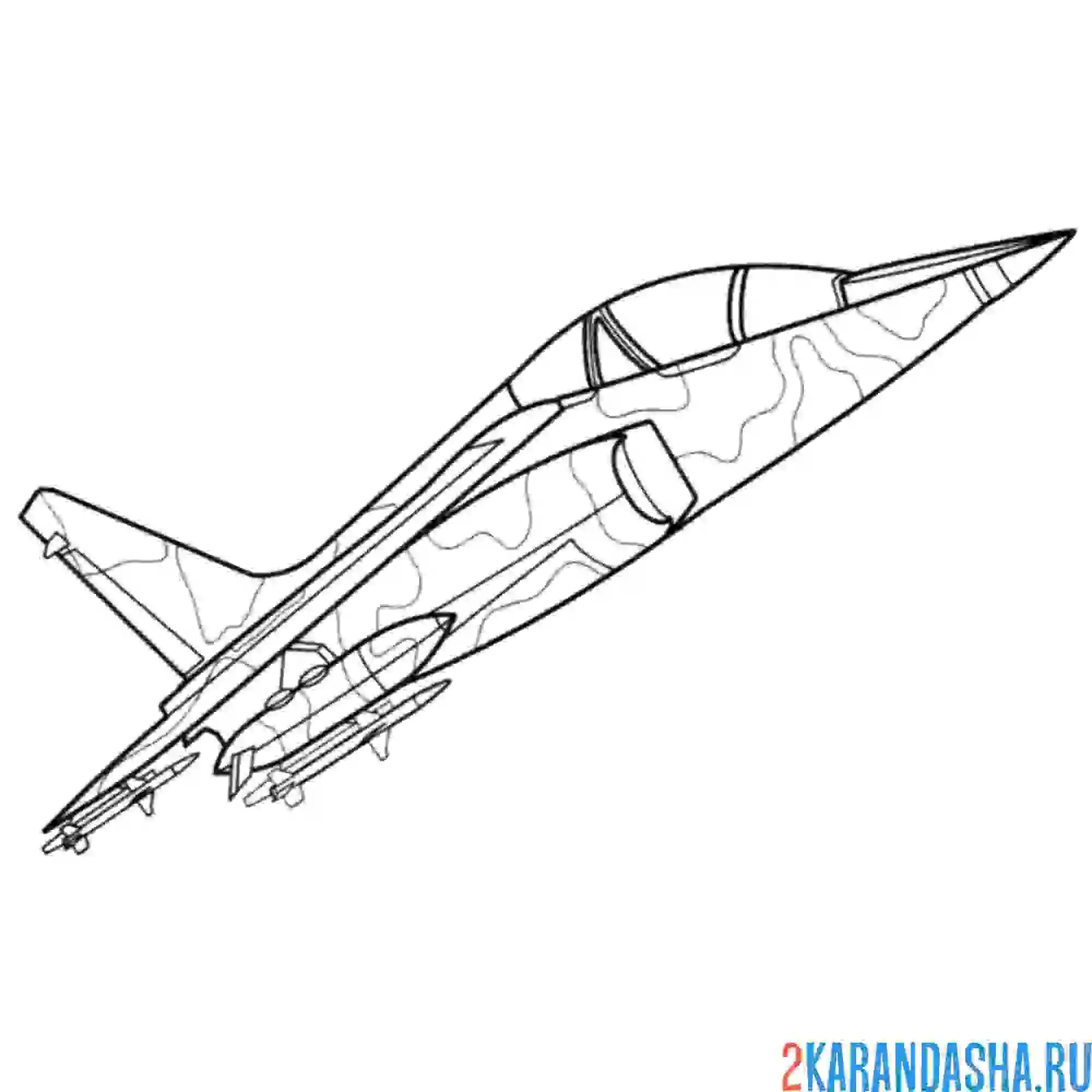 РаскраскаF117 Американский Штурмовик в Детских Линиях