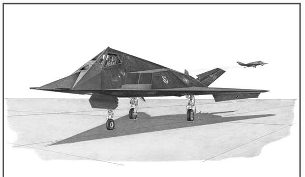 РаскраскаF117 Американский Штурмовик в Детских Линиях