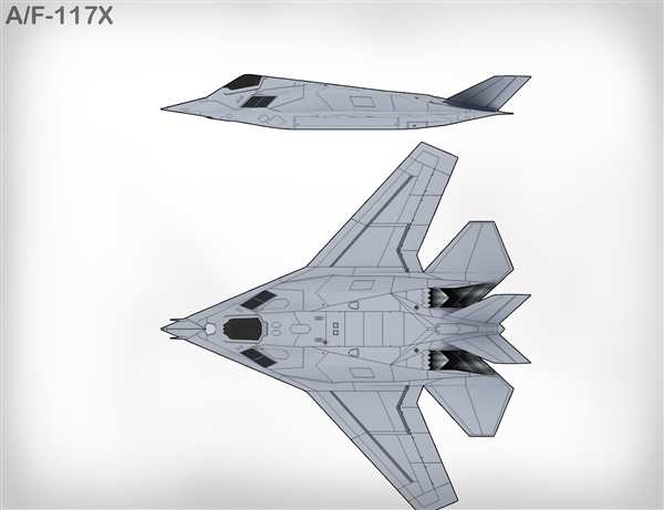 РаскраскаF117 Американский Штурмовик в Детских Линиях