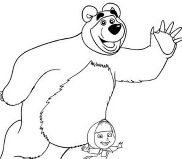 Раскраска Маши из мультфильма Маша и медведь