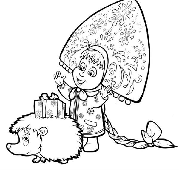 РаскраскаMasha and the Bear с сосисками
