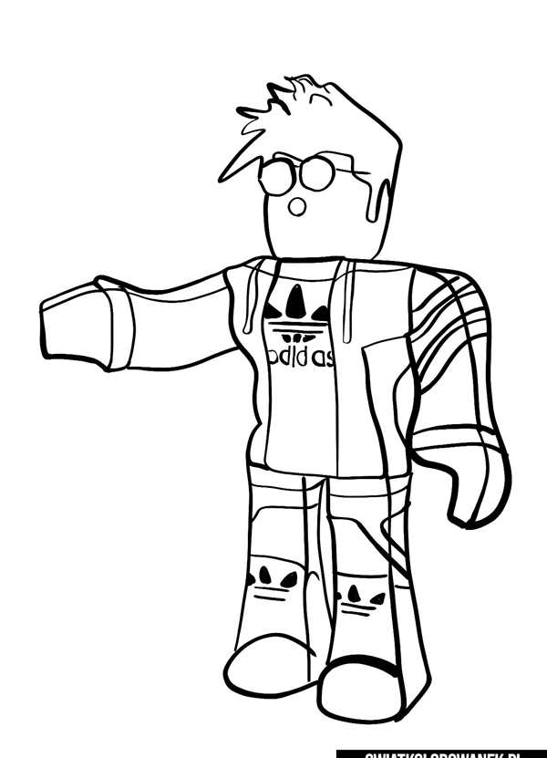 РаскраскаMister Robot из Roblox Веселые Активности для Детей и Взрослых