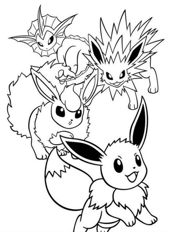 Покемоны Vaporeon раскраска