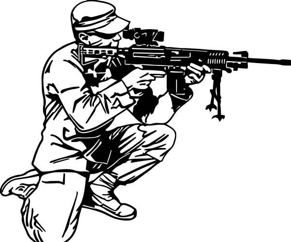 РаскраскаSpecial Ops Солдат с Винтовкой