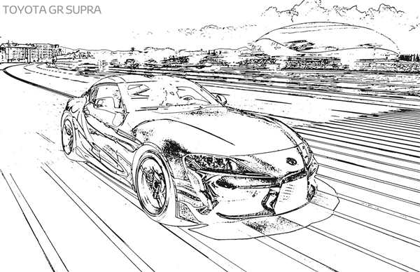 Раскраска Toyota Supra a80