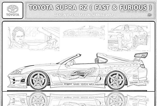 Раскраска Toyota Supra a80