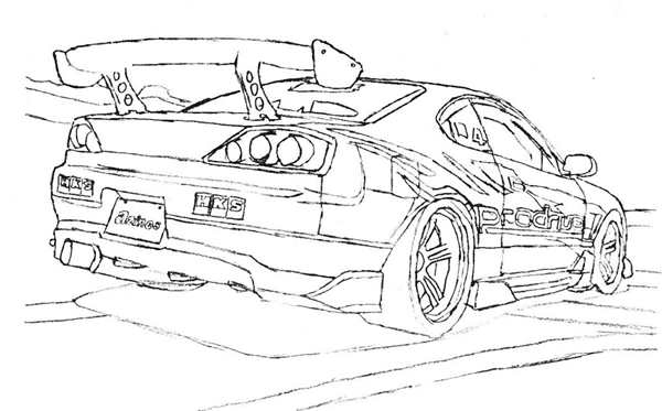РаскраскаToyota Supra Вместе в Игре и Гонках
