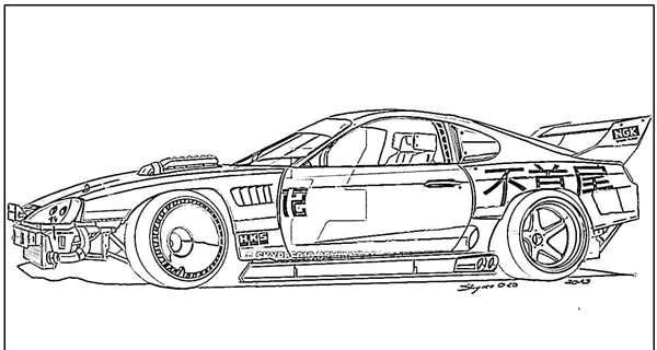 РаскраскаToyota Supra Вместе в Игре и Гонках