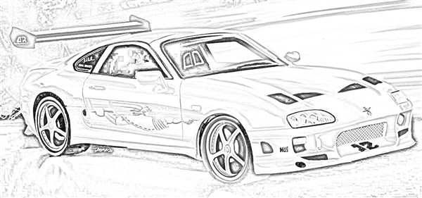 РаскраскаToyota Supra Вместе в Игре и Гонках