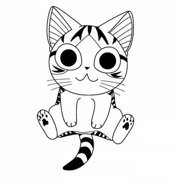 Раскраски Аниме Коты и Котята для Увлечённых Фанатов