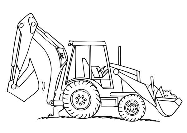 Трактор JCB раскраска