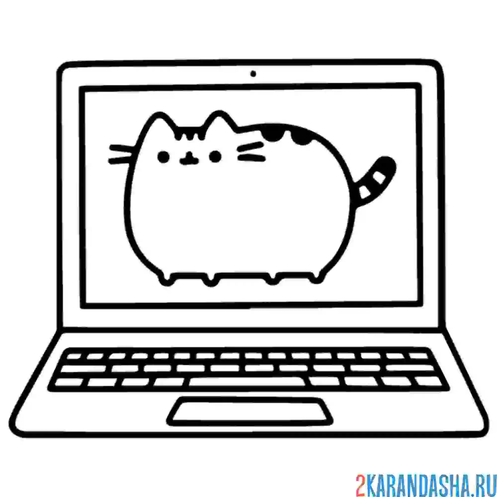 Раскраска котик Пушин