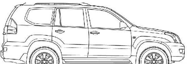 Раскраска Toyota Land Cruiser 200