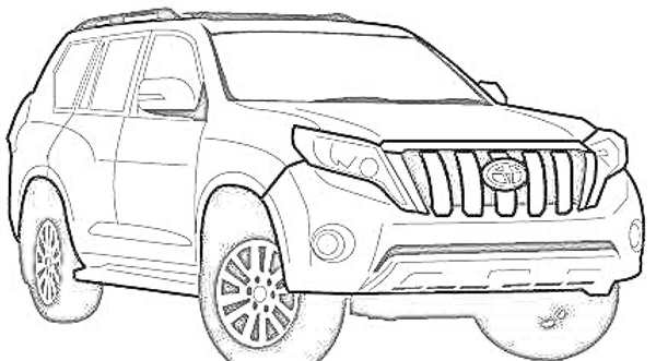 Раскраска Toyota Land Cruiser 200