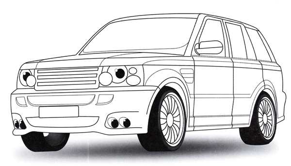 Раскраска range Rover Velar