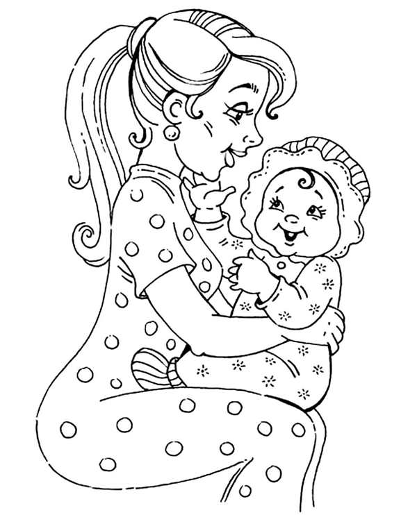 Рисунок мамы для срисовки