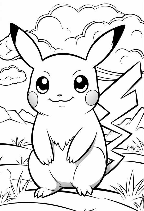 Раскраска Pokemon Пикачу