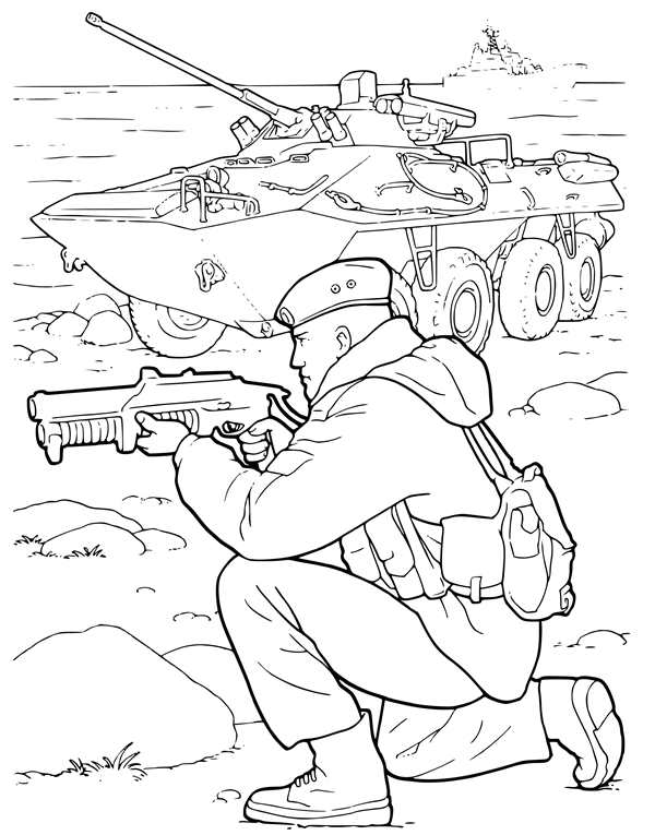Солдат раскраска