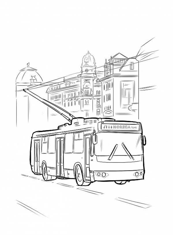 Раскраска троллейбус
