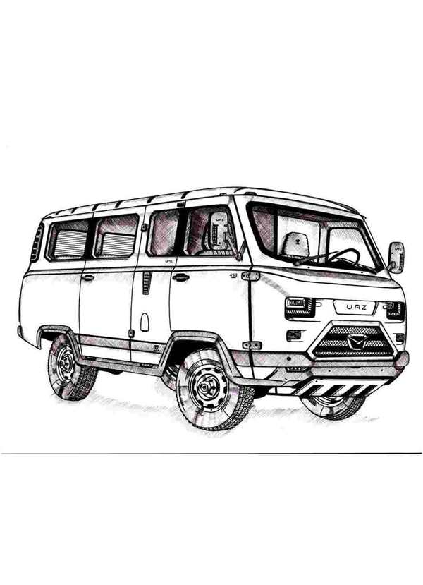 УАЗ 452 рисунок спереди