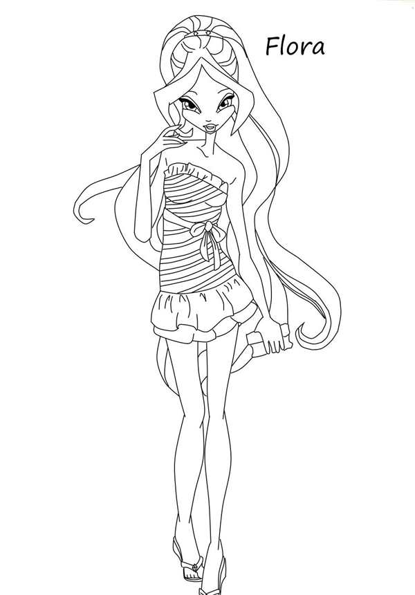 Раскраски Winx Флора