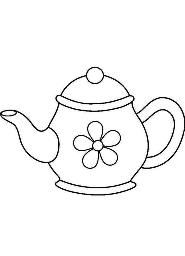 Чайник раскраска для детей