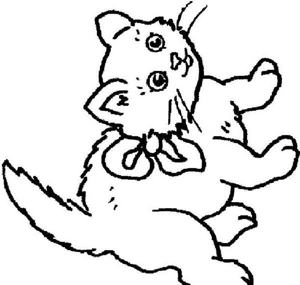 Кошка с мышкой раскраска для детей