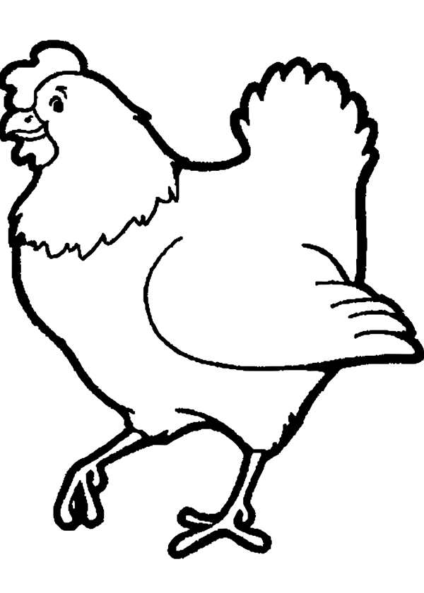 Курочка рисунок для детей раскраска