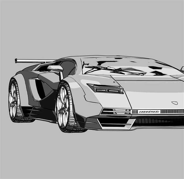 Ретро Ламборгини Countach Волшебная Раскраска